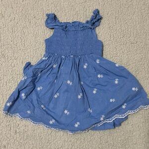 Cat & Jack Blue Dress with White Floral Accents